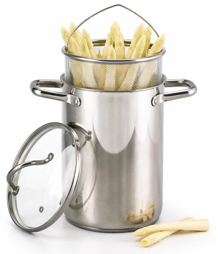 Cookinglife Aspergepan en Pastapan van RVS, 4,0 liter, ø 16 cm