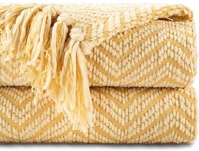 Shop Station Battilo Chenille Throw Blanket Soft Thick Knitted Throw Blanket For Couch, Sofa & Bed Decor yellow 50.00 59.84 In