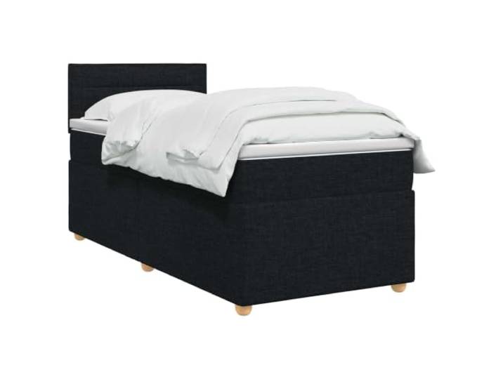 vidaXL Boxspringbett mit Matratze Schwarz 80 x 200 cm Stoff Angenehmer Komfort mit Höhenanpassung, Sorge für eine coole Stimmung mit integrierter Beleuchtung, Beste Unterstützung und