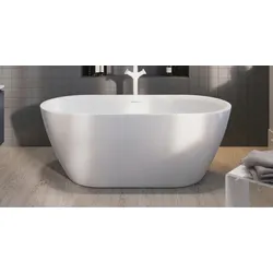 RIHO Inspire freistehende Badewanne, 160x75x59cm, 176 Liter, optional mit Riho Fall, B091001005, Ausführung: weiß, ohne Riho Fall