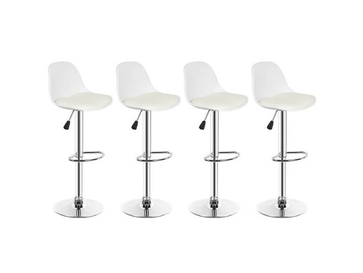 MIPAN.Lot de 4 Tabouret de Bar - Chaise de Bar Blanc - Chaise de Cuisine Hauteur (83-103cm) - Tabouret de Bistrot