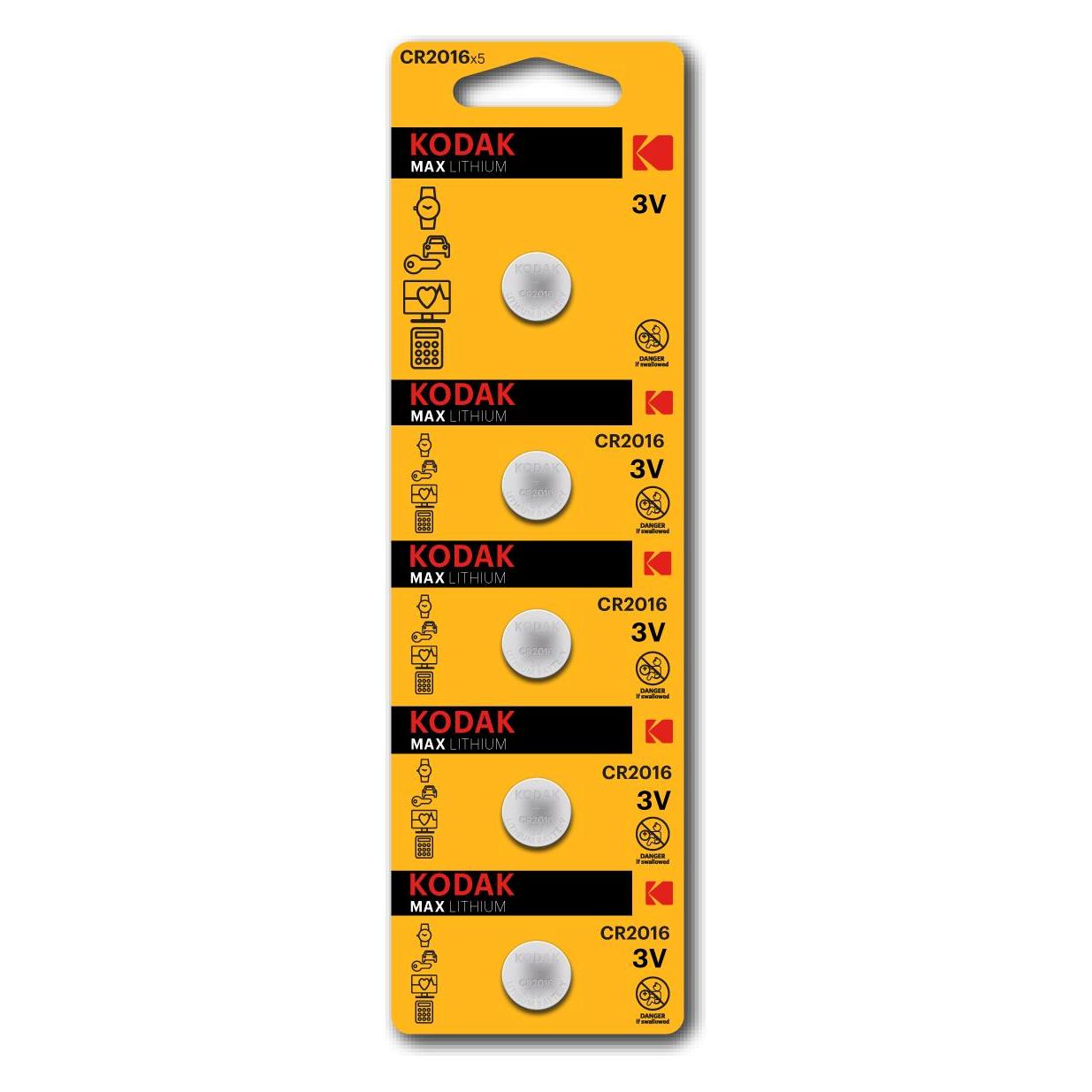CR2016 5-pack Kodak (5 Stk., CR2016, 90 mAh) (CR2016_KO)