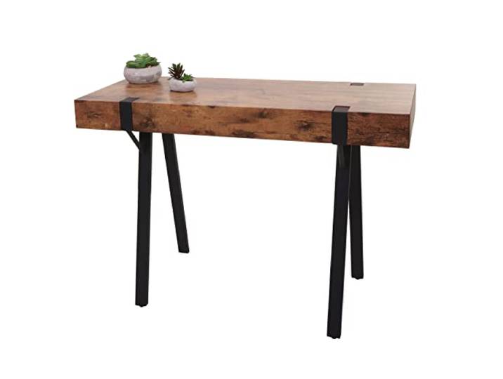 Mendler Konsolentisch HWC-L54 Metall 75x100x40cm - dunkle Wildeiche Telefontisch, Arbeitstisch, Beistelltisch, Ablagetisch