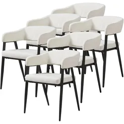 En.Casa, Stühle, Esszimmerstuhl Kohlmand 6er Set Beige (6x)