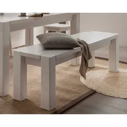 MassivHolz »Vita« Sitzbank weiß mit Rückenlehne / 180 cm