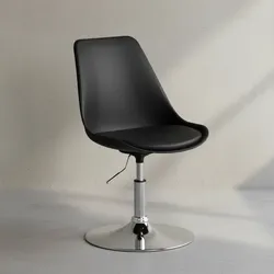 KADIMA DESIGN Trompetenstuhl mit Kunstlederbezug, drehbar, 110 kg Belastbarkeit, chrom-finish Metallkonstruktion