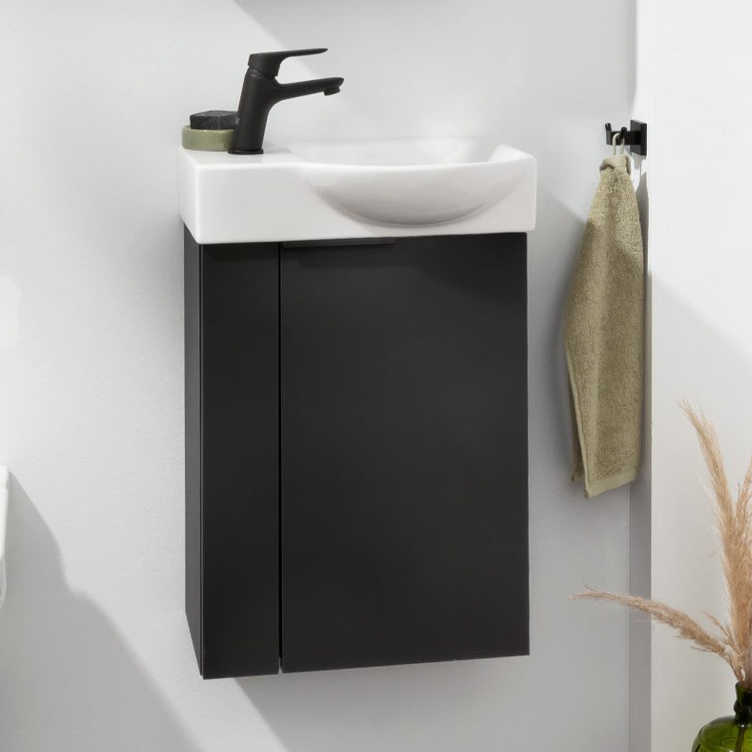 Fackelmann SBC Mini-Waschtischunterschrank 45 cm Anschlag rechts, Badmöbel, 86069,