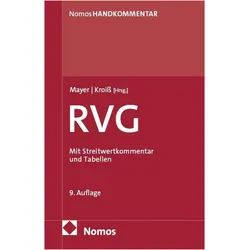 Rechtsanwaltsvergütungsgesetz:RVG, Fachbücher von Hans-Jochem Mayer, Ludwig Kroiss
