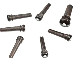 D’Addario PWPS3 Bridge-Pins mit Gurtknopf Satz aus Ebenholz mit Perlen-Inlay - Stegstecker