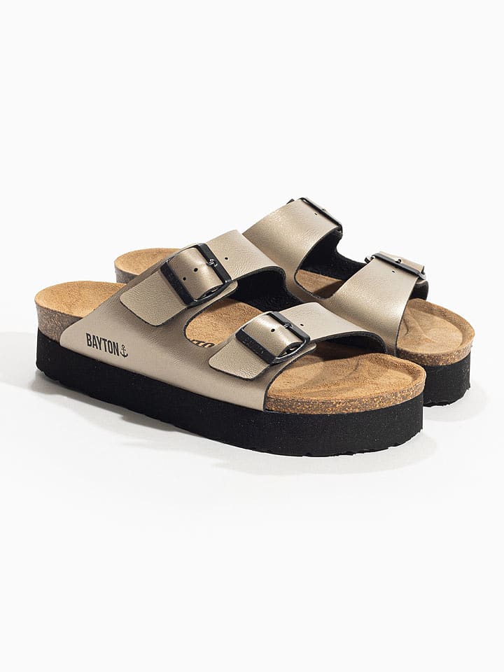 BAYTON Leder-Pantoletten "Edith" in Beige - 36