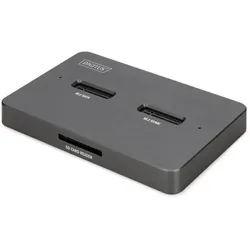 Digitus M.2 NVMe + M.2 SATA SSD Docking Station mit SD-Express Kartenleser, USB-CTM