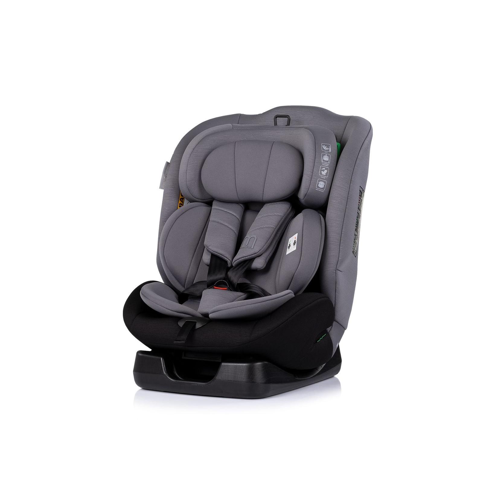 Chipolino Kindersitz Mondial i-Size (40-150cm) Liegeposition Kopfstütze Gurt grau