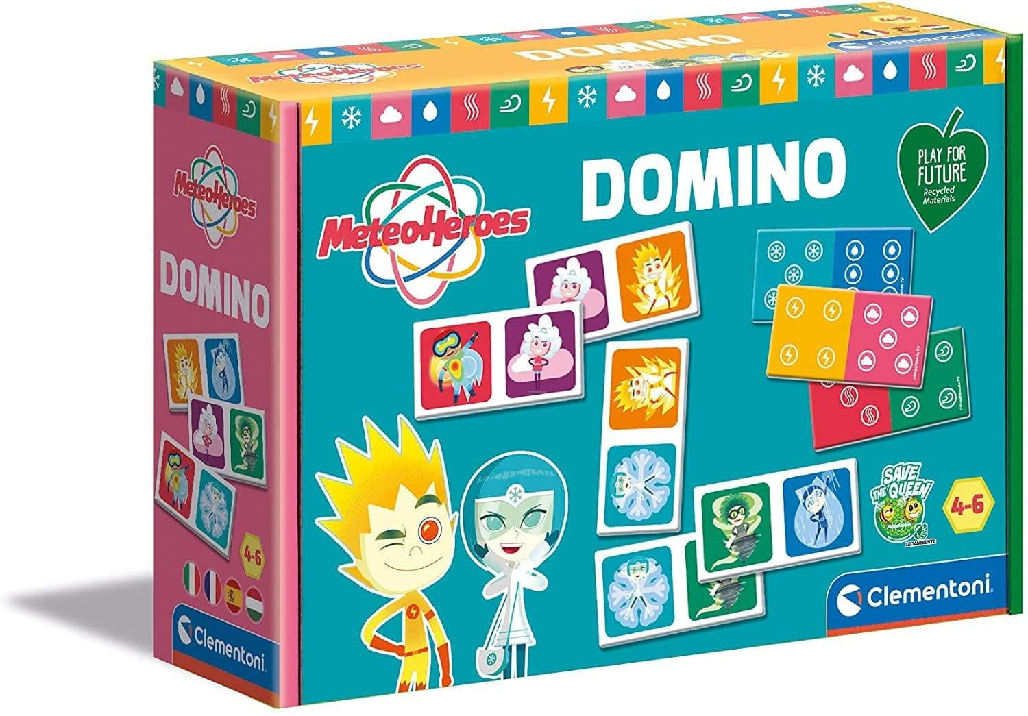Clementoni Weerhelden Logische leerdomino's met flashcards en spelkaarten voor kinderen vanaf 4 jaar