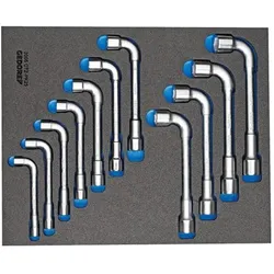 GEDORE 2005 CT2-25PK Doppelsteckschlüssel-Satz in Check-Tool-Modul, 11-teilig