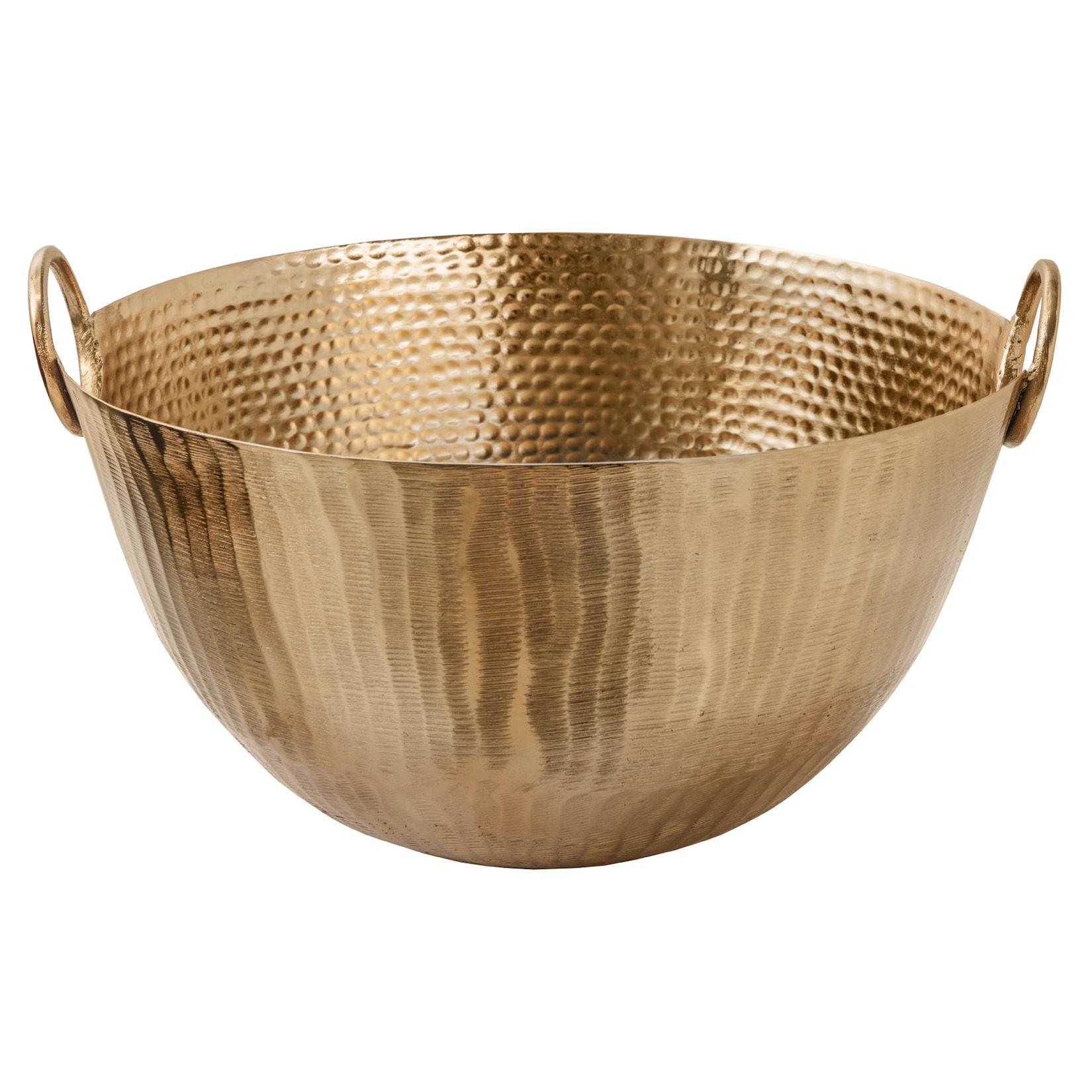 riess-ambiente Deko Schale ORIENT - 40cm gold Metall Hammerschlag Design Handgearbeitet