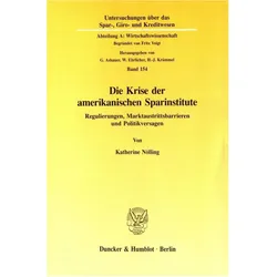 Die Krise der amerikanischen Sparinstitute., Fachbücher von Katherine Nölling