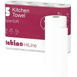 satino HiLine Küchenrollen »SuperSoft« 3-lagig, 4 Rollen weiß, 26 cm