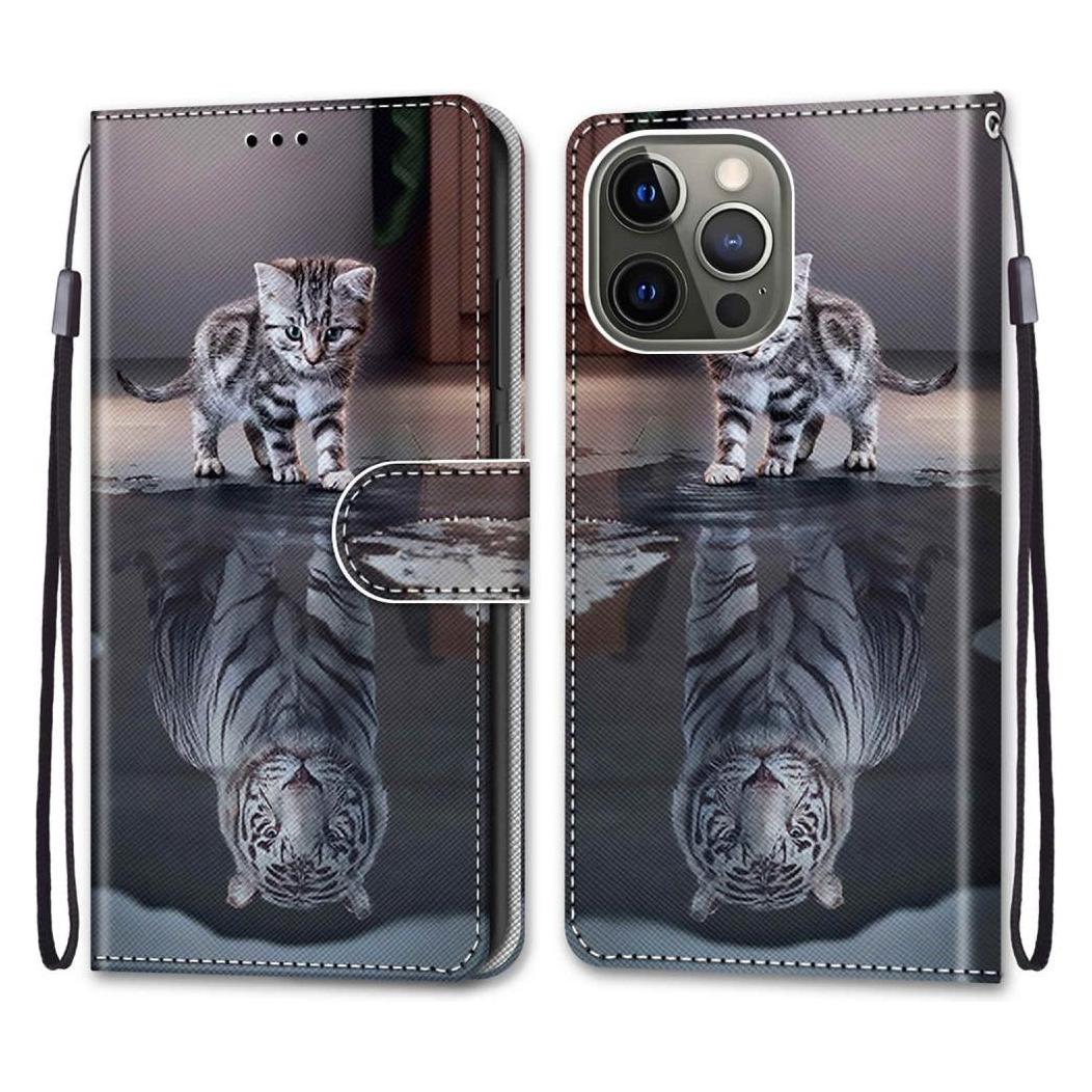 Cover-Discount iPhone 13 Pro - Lederetui Hülle Katze (Apple iPhone 13 Pro) (101129754H)