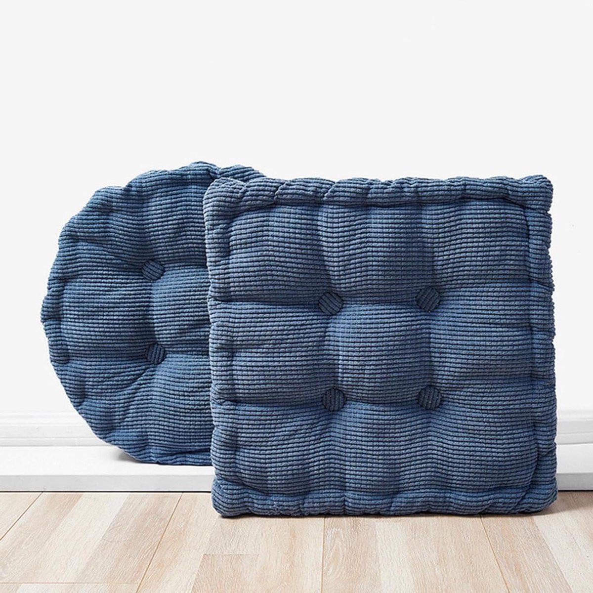 Blauw Stoelverhoger Kussen voor Volwassenen - Zitverhoger Vloerkussen - B/D/H: 40 x 40 x 8 cm