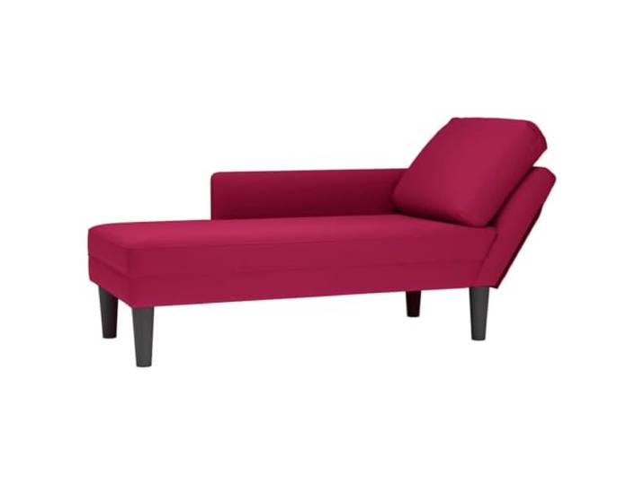 NLQMSU Langer Sessel mit Kissen und Armlehne, rechts, Bordeauxrot Weicher Samtstoff, hochelastischer Schaumstoff, Lendenkissen, Wohnzimmer, Schlafzimmer, Büro, Freizeitbereich
