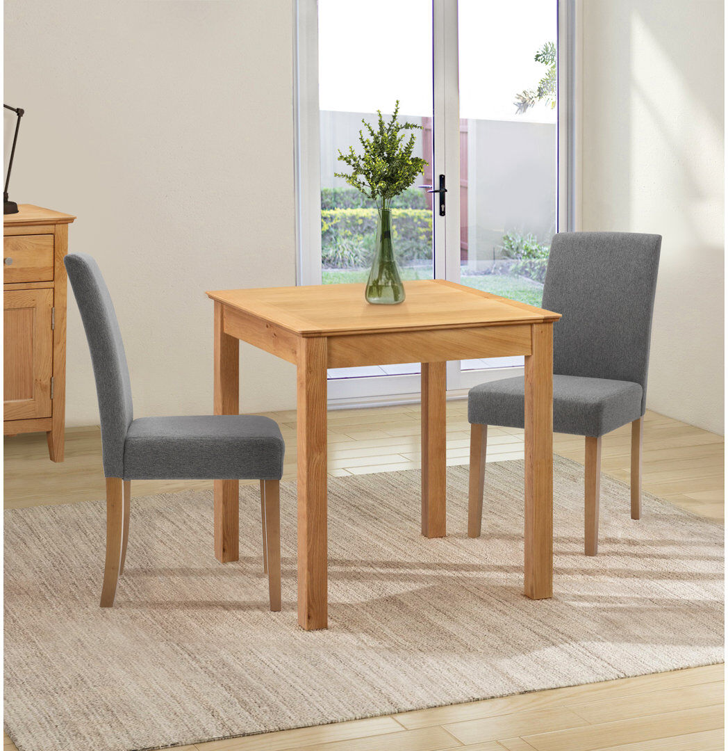August Grove Madelynn Solid Oak Dining Set Grey 2