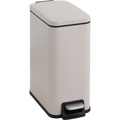 Mülleimer OTTO HOME "Joonah, Soft Close, schmal und kompakt", beige, B:14,3cm H:32,6cm T:27,36cm, Edelstahl, Mülleimer, Mülleimer, Nischen-Mülleimer, Treteimer, Kosmetikeimer mit Deckel