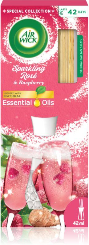 Air Wick Essential Oils Sparkling Rosé & Rasberry diffuseur d'huiles essentielles avec recharge 25 ml