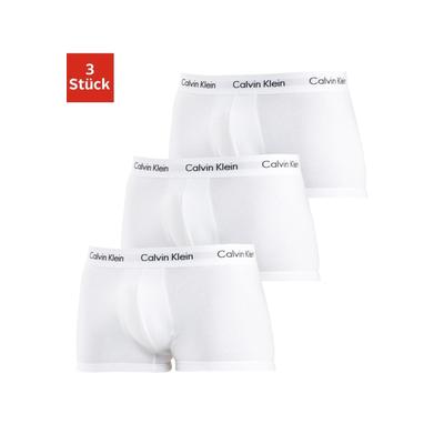 Trunk "Low Rise Trunk 3 PACK", Herren, Gr. M (6), 3 Stk., weiß, Obermaterial: 95% Baumwolle, 5% Elasthan, CALVIN KLEIN UNDERWEAR, Unterhosen, mit weißem Webbund