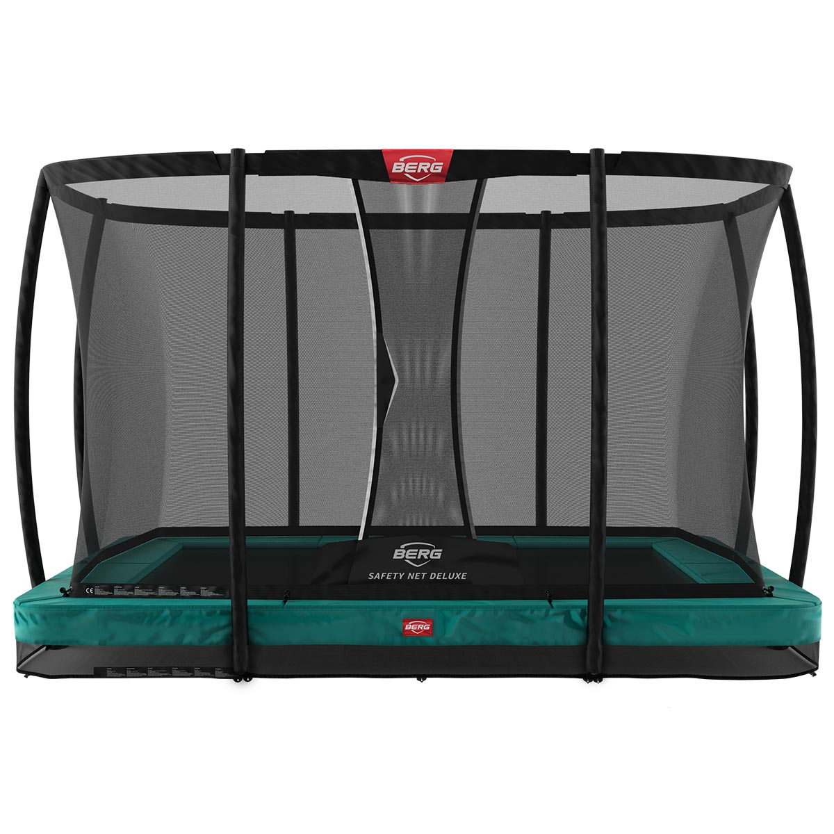 Berg Ultim Champion Trampolin InGround 330 cm, Sicherheitsnetz Deluxe Grün
