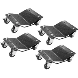 VEVOR Rangierhilfe Auto 4 Stk. bis 3000 kg Belastbar Rad Rangierheber Set für Elektrofahrzeuge Notfallwagen mit 4 Rädern Mobiler Reifenwagen Trolley aus Stahl Reifenhalter für Auto Motorräder Pickups