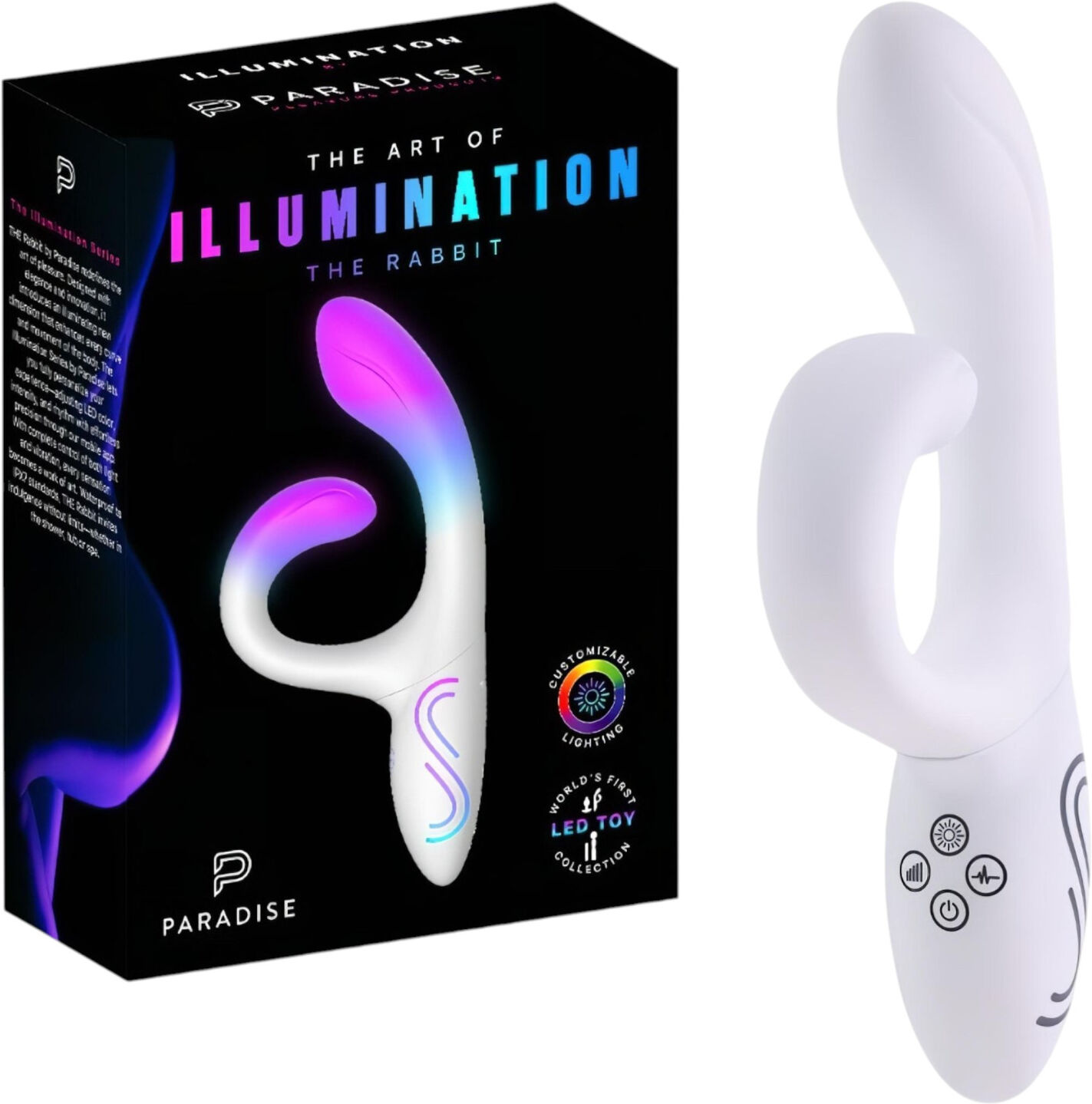 Paradise Illumination - light‑up clitoral arm vibrator (white)