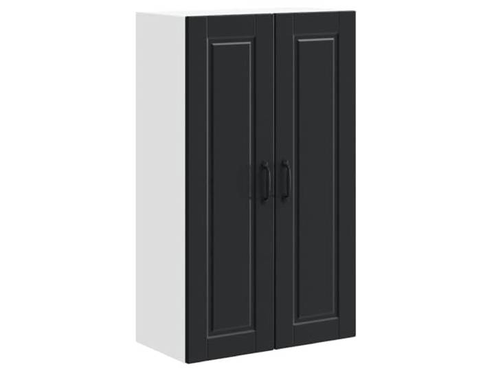 Porto Wandschrank, schwarz, 60 x 31 x 100 cm, Holz Küchenschrank, vertikale Aufbewahrung, Fächer, Regale, Holzfaserstoff, innen, klares Design