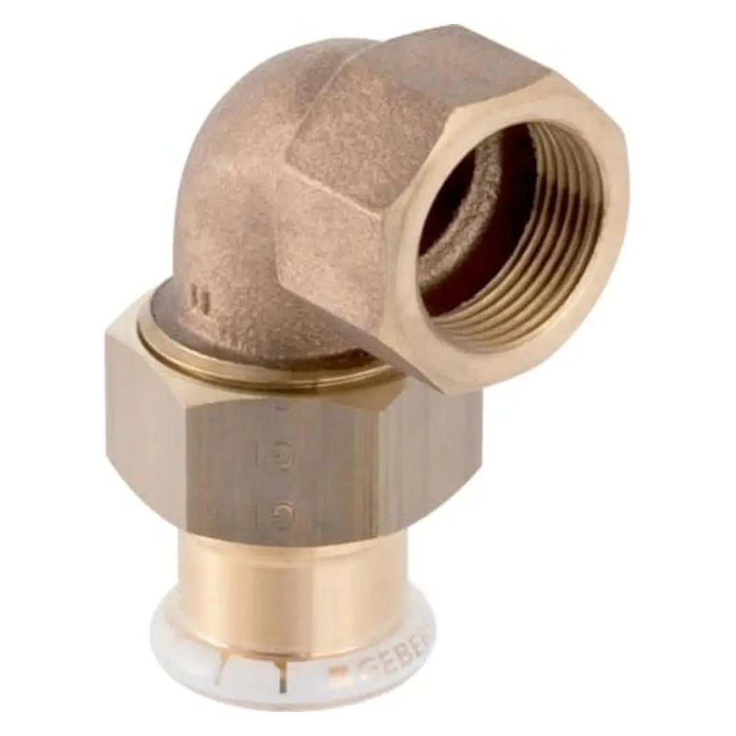 Geberit Mapress Kupfer Übergangs-Winkelverschraubung 90° mit Innengewinde, DN 12 / 15 (Winkelverbindung) (65382)