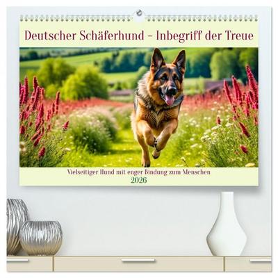 Deutscher Schäferhund - Inbegriff der Treue (hochwertiger Premium Wandkalender 2026 DIN A2 quer), Kunstdruck in Hochglanz