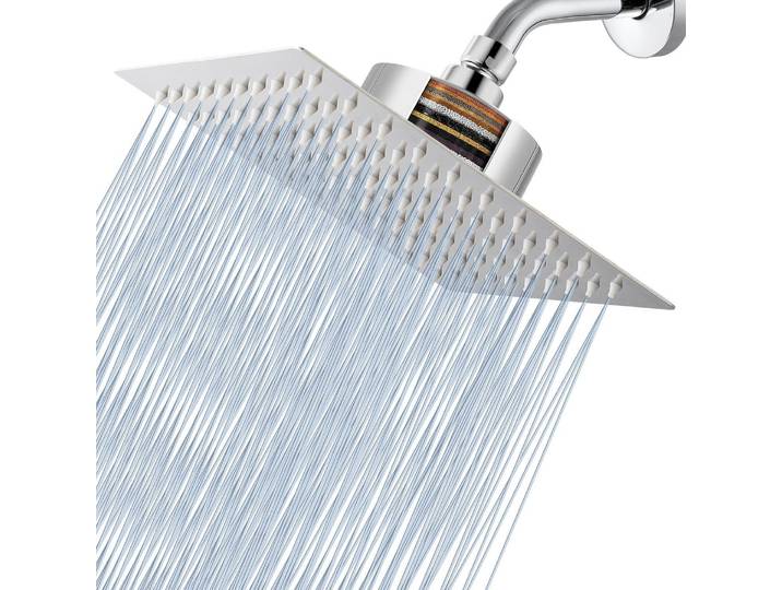 Regenduschkopf mit Filter, Edelstahl, 20cm, Chrom