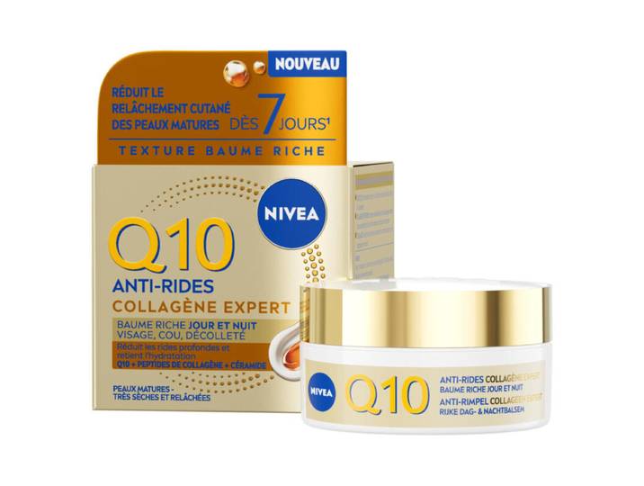 NIVEA Q10 Anti-Rides Collagène Expert Baume Riche Jour &amp; Nuit Visage 50 ml