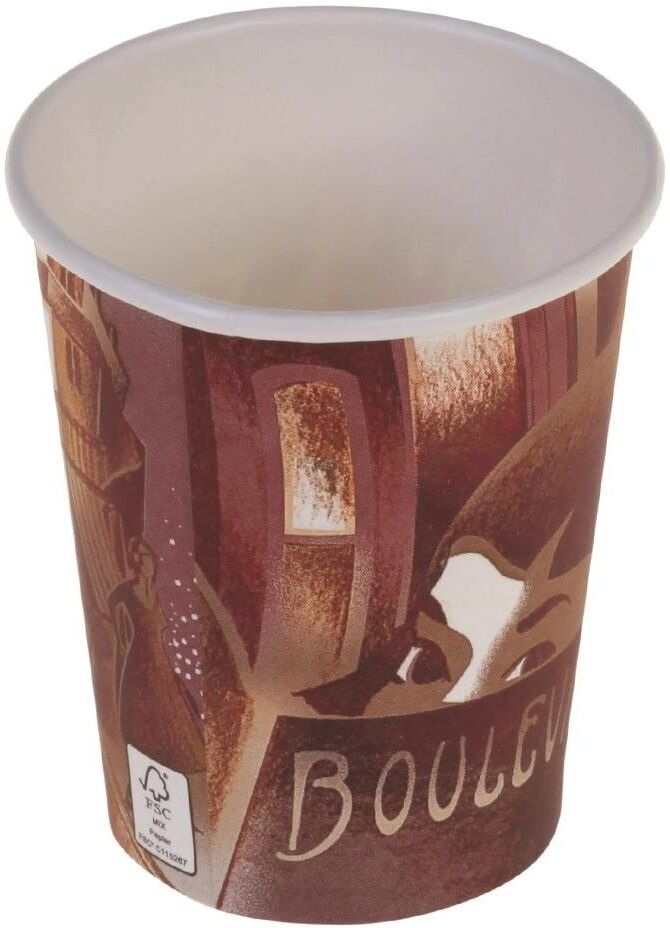 Coffee-to-go-Becher "Büromaterial Boulevard 200 ml, 1000 Stück, Braun", braun, Ø:8cm, Trinkgefässe, Coffee-to-go-Becher, Material: Polyethylen (PE), Karton braun Ø 8cm, 1.000 Stk.