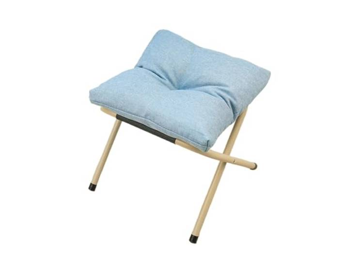 DANNMPX Sitzhocker Wohnzimmer Klappbarer Fußhocker Mit Dickem Kissen, Multifunktional, Tragbar Zusätzliche Sitzplätze(Blue)