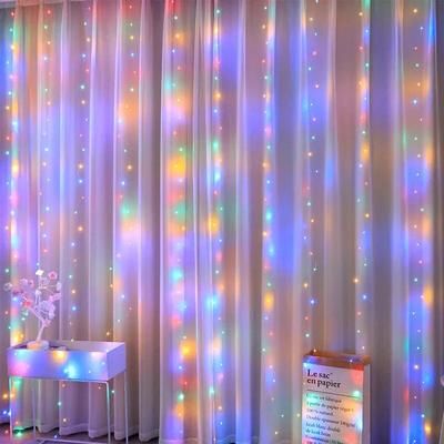 GlowBake LED Curtain Lights: USB Remote Control Fairy String multicolor 3*3