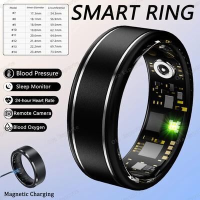 Uplift Treasures Smart Fitness Health Ring Heart Rate SpO2 Sleep Sport Tracker black 7