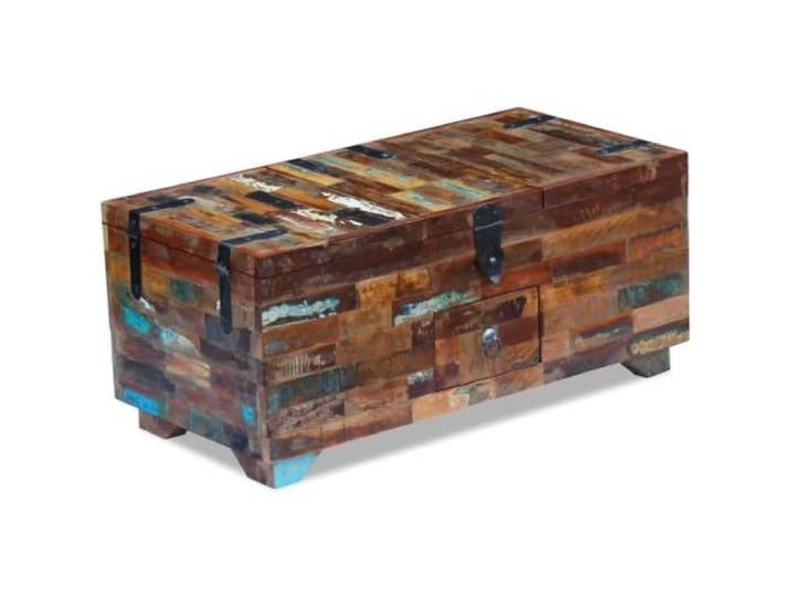 HKLGBVCR Couchtisch, Massivholz, recycelt, 80 x 40 x 35 cm