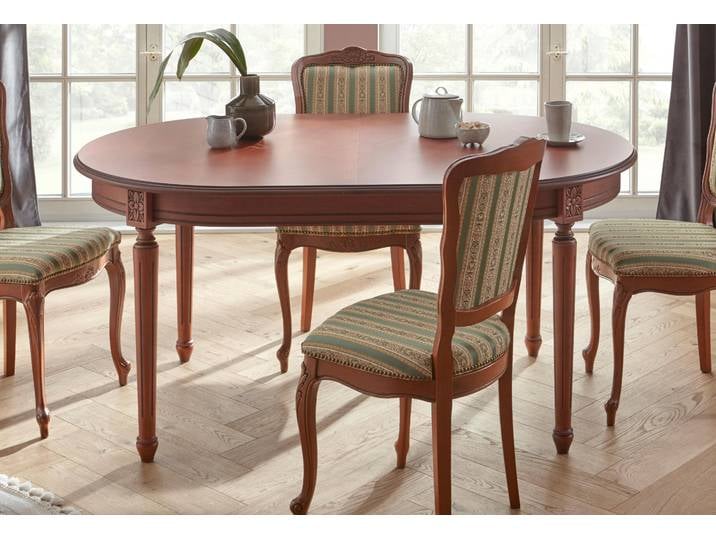 Esstisch HOME AFFAIRE LUIGI , braun (kirschbaumfarben), Tische, Esstisch, Breite 166-216 cm, natur weiss
