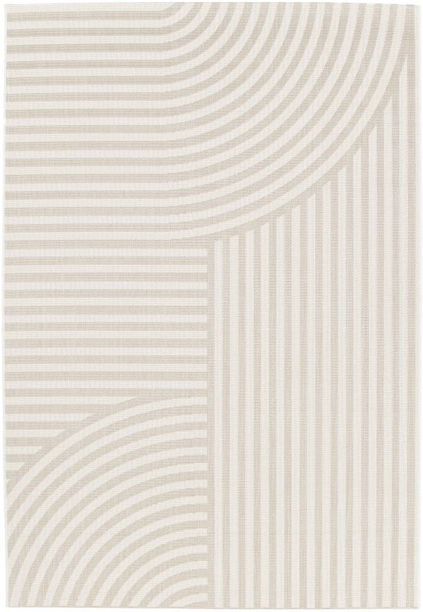 Drawer Tapis d extérieur à motif géométrique - 160x230cm beige polyester Beige 160x1x230cm