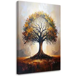 BILD auf Leinwand, Bunter Baum der Liebe Natur