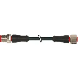 RS PRO konfektioniertes Sensorkabel, M12 M12 gerad, Elektronikkabel + Stecker, Schwarz