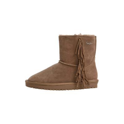 Ankleboots PEPE JEANS "Stiefeletten DISS FEST W", Damen, Gr. 29, braun (tobacco braun), 100% COW SUEDE, Schuhe Ankleboots