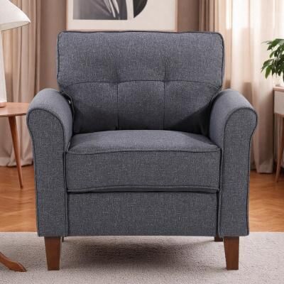 "32.87"" Polyester Mid-Century Accent Arm Chair with Tufted Back Design and Sturdy Legs"