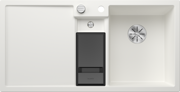 Blanco Collectis 6 S Silgranit Spüle 523348 100x51 cm,  weiß, Becken rechts, mit Ablauffernbedienung/Zubehör