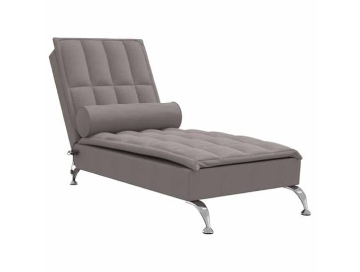 vidaXL Massage-Chaiselongue mit Nackenrolle Taupe Stoff