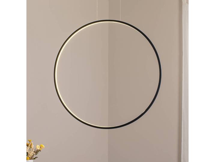 Hängelampe Saturno Milagro Lighting, schwarz, für Wohn- / Esszimmer, Aluminium, Modern